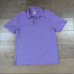 Men's Purple Striped Polo Shirt